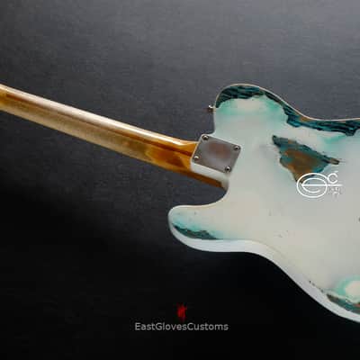 Fender Telecaster 50th Anniversary Olympic White over Blue Zebra Heavy Aged Relic (RARE) image 10