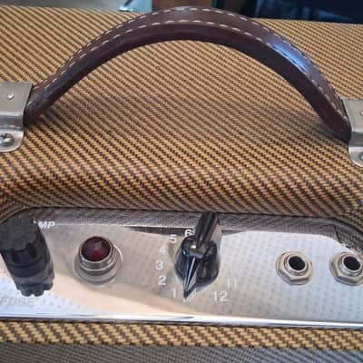 Mojotone Fender Badged Champ 5W 1x8 Tube Amp Lacquered Tweed 5F1 Hand Wired 2020s image 3