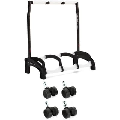 K&M 17513 Guardian 3 Guitar Stand and 4 Casters - Black with Translucent Supports image 2