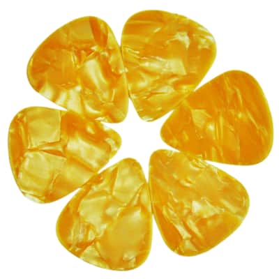 Celluloid Orange Pearl Guitar Or Bass Pick - 0.71 mm Medium Gauge - 351 Shape - 3 Pack New image 2