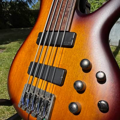 Ibanez SRF705 Fretless - Brown Burst Flat image 3
