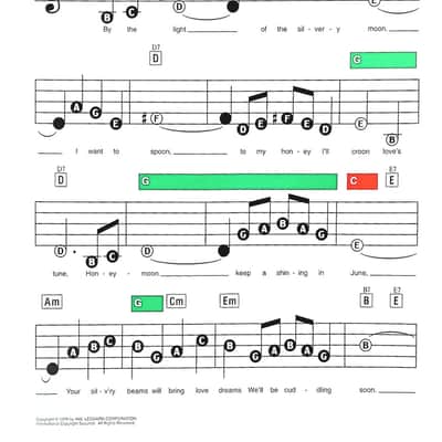 By the Light of the Silvery Moon - Lowrey EZ Play Sheet Music image 2