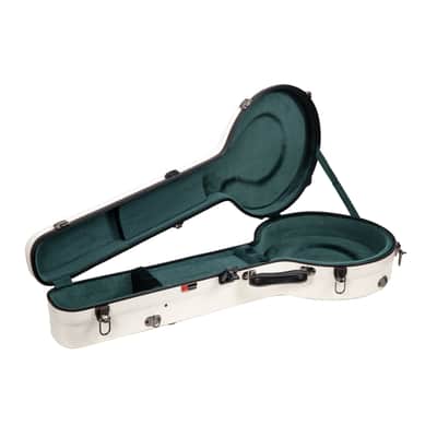 Crossrock Fiberglass Banjo Case-Fits Mastertone & Most 5-String Styles, with Interior Compartment, Backpack Straps, Hygrometer, TSA Lock-Milky White (CRF2023MBJMW) image 7