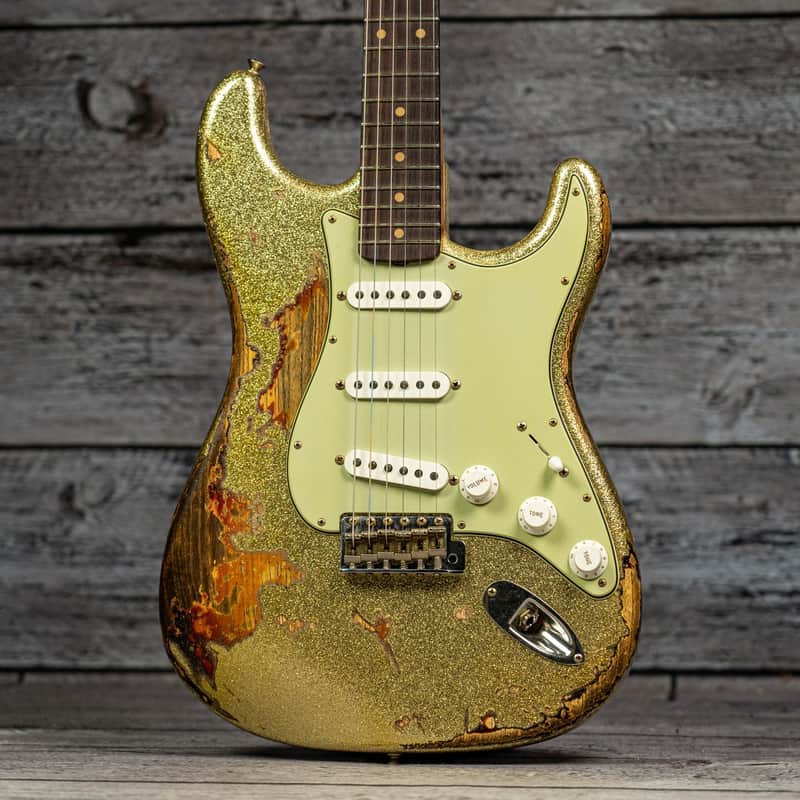Fender Custom Shop 1961 Stratocaster Super Heavy Relic - 3A Rosewood Fingerboard, Gold Sparkle over 3-Tone Sunburst image 1