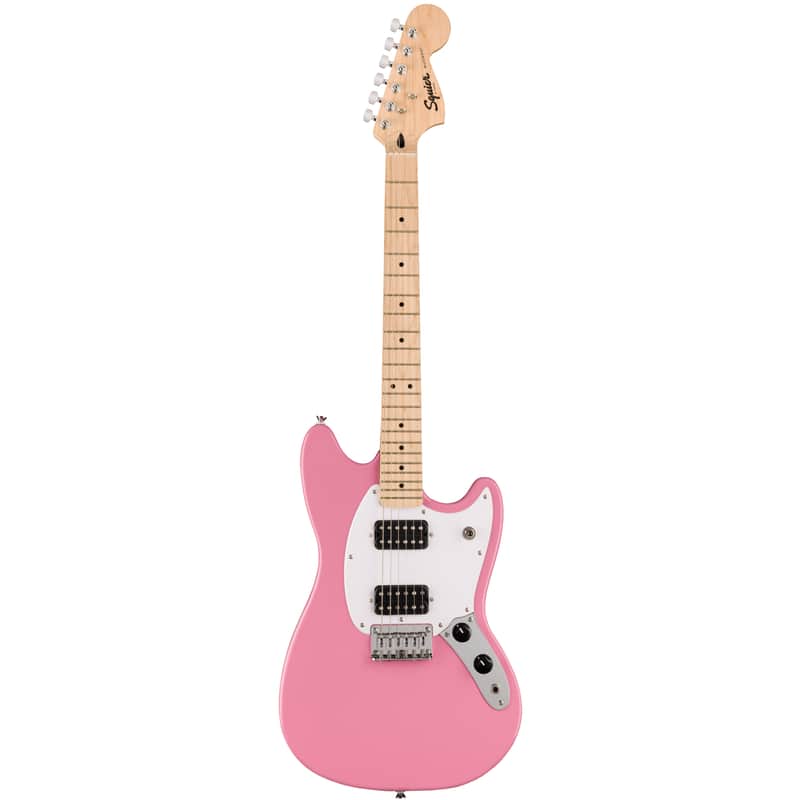 Squier 037-3702-555 Sonic Mustang, HH, Maple FB, WPG, Flash Pink image 1