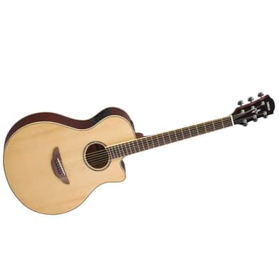 Yamaha APX600 Thinline Body Cutaway Acoustic-Electric Guitar, Natural image 3