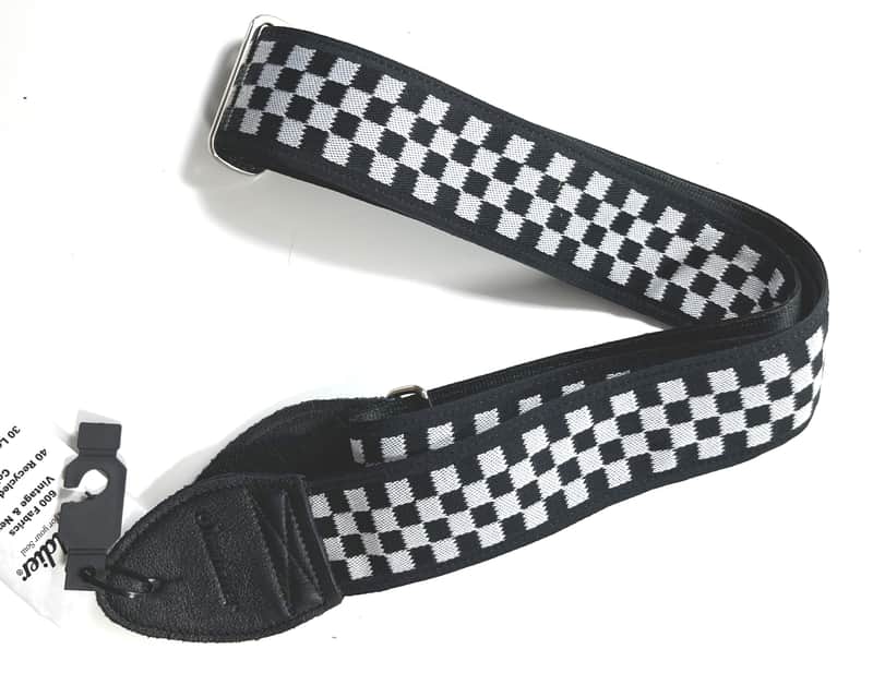 Souldier Guitar Strap (soldier) Black White Checker Handmade - Fabric Bild 1