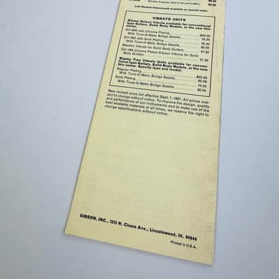 Gibson Price List – Original Dealer Retail Sheet 1967 image 2