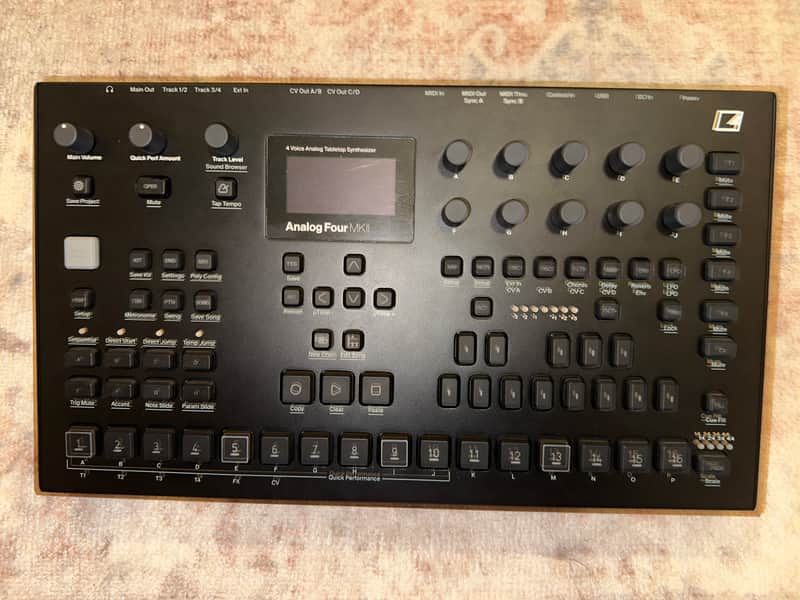 Elektron Analog Four MKII 4-Voice Tabletop Analog Synthesizer 2020 - Present - Black image 1