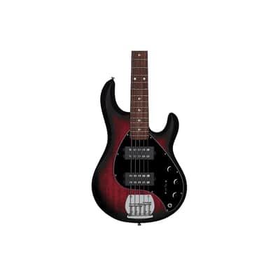 Sterling by Music Man Stingray RAY5 HH M/R Ruby Red Burst Satin image 1
