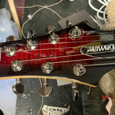 Schecter Demon-7 2022 Crimson Red Burst flame w gigbag image 2
