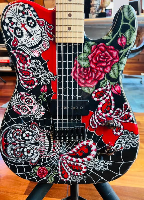 Custom Telecaster  -  Day of the Dead - Original Art - One of a Kind - LIKE NEW image 1