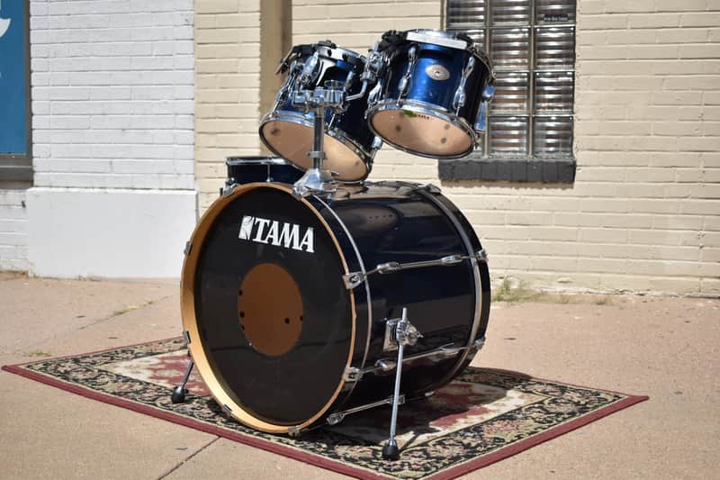 Used Tama Rockstar 10, 12, 16, 22 Drum Kit in Midnight Blue image 1