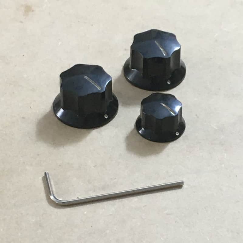 Vintage Reissue Fender Cosmo USA Relic Black Jazz Bass Knobs For 1/4 Pots Guitar image 1
