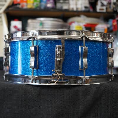 Vintage 1966 Ludwig USA Jazz Fest 5x14" Maple Snare Drum - Blue Sparkle image 5