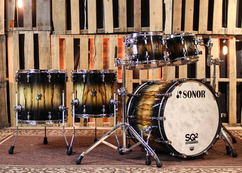 Sonor SQ2 Medium Beech Black Burst African Marble Drum Set - 22,10,12,14,16 Bild 1