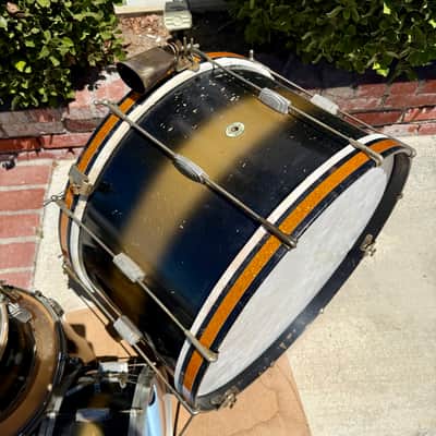 Ludwig & Ludwig Swing Session Drum Outfit 1940’s - Black and gold duco lacquer 11/14/26 & matching snare image 4