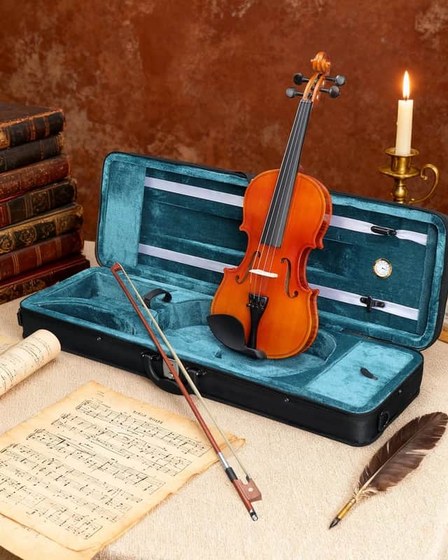 Cxxss Acoustic Violin 4/4 Full Size with Case and Bow Rosin With Case for Xmad Gift image 1