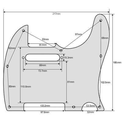 8-Hole Telecaster Pickguard - 4-Ply Light Blue Pearl image 2