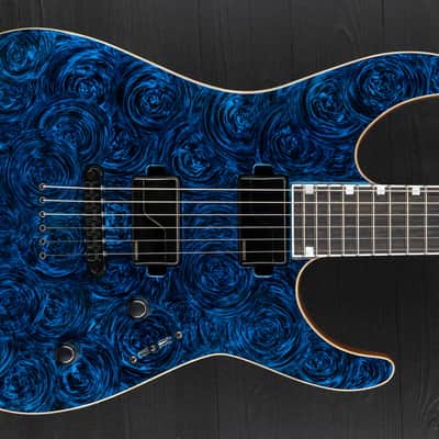ESP USA M-II Neck Thru NT SC Fluence TM - Teal Marble image 6