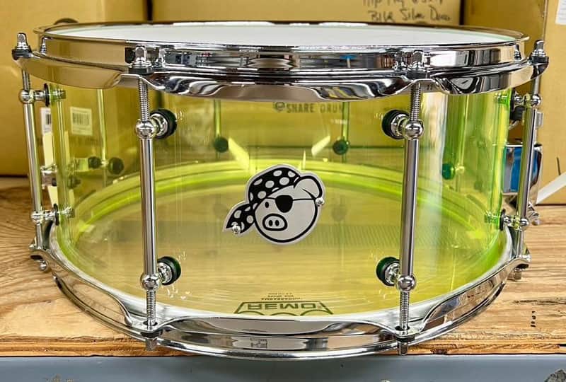 Pork Pie Yellow Acrylic 14x6.5” Snare Drum image 1
