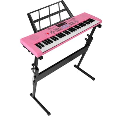 61 Keys Digital Music Electronic Keyboard Electric Musical Piano Instrument Kids Learning Keyboard w/ Stand Microphone-Black image 17