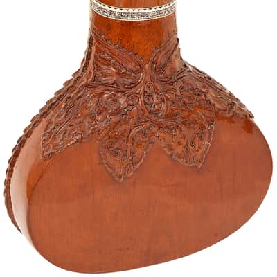SITAR~RAVI SHANKAR STYLE~7 STRINGS~SWAN NECK~DESIGNER TUN WOOD~PICKUP TO CONNECT WITH AMPLIFIER~FLAT~WITH GIG BAG, MIZRABS & STRINGS image 11