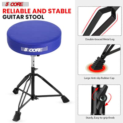 5 Core Drum Throne 3" Padded Drum Seat Height Adjustable Drumming Chair for Practice and Performance image 5
