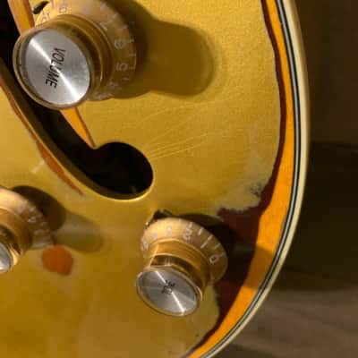 Gibson Epiphone ES 175 Premium Relic Hollow Body Jazz Box Gibson Gold Top Gold Nitro Repaint image 10