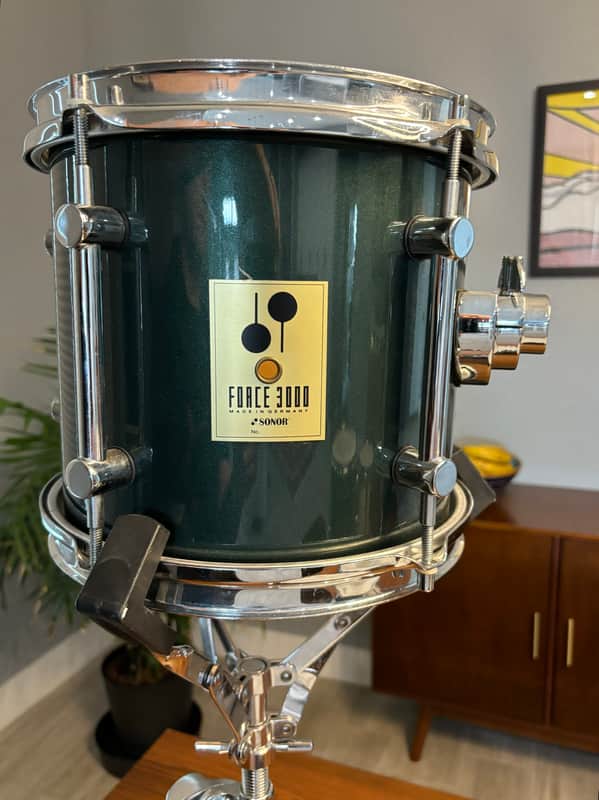 Sonor Force 3000 10”x9” mounted tom 1990-1996 - Metallic Green image 1