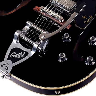Guild Starfire V - Semi Hollow Body Electric Guitar with Case - Black image 5