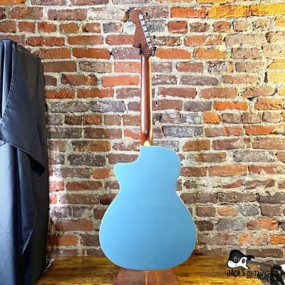 Fender Newporter Player Acoustic Electric Guitar (2020s - Ice Blue Metallic) image 5