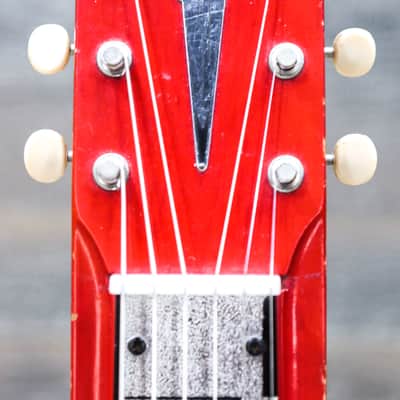 National Dynamic Lap Steel Red & White 6-String Electric Lap Steel Guitar w/Case image 5