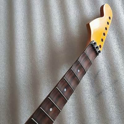 Reversed Head Guitar Strat Style Maple Wood Neck, 22 Frets Rosewood Scalloped Fingerboard Fretboard image 2