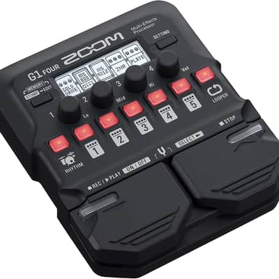 Zoom G1 FOUR Guitar Multi-Effects Processor Pedal, With 60+ Built-in effects, Amp Modeling, Looper, Rhythm Section, Tuner, Battery Powered image 1