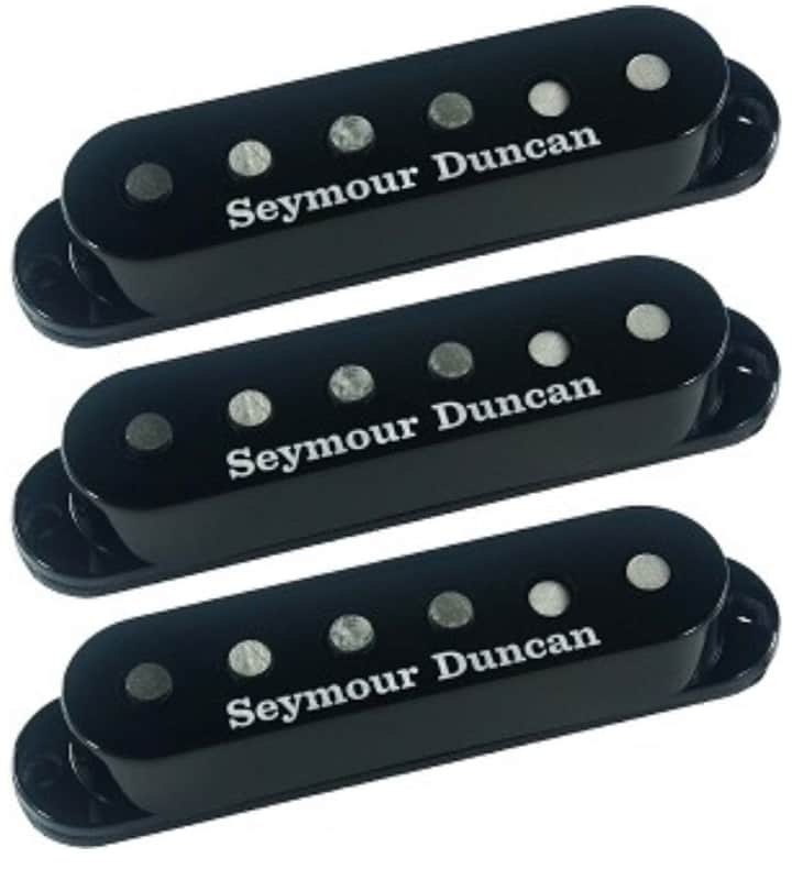 Seymour Duncan Custom Staggered Strat Black Set SSL-5 Calibrated Single Coil Set ( BLACK COVERS ) image 1