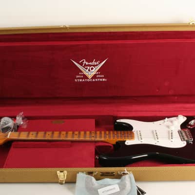 Fender Custom Shop Limited Edition Fat 1954 Stratocaster Relic with Closet Classic Hardware 1-Piece Quartersawn Maple Neck Fingerboard Aged Black LXX0779 image 12
