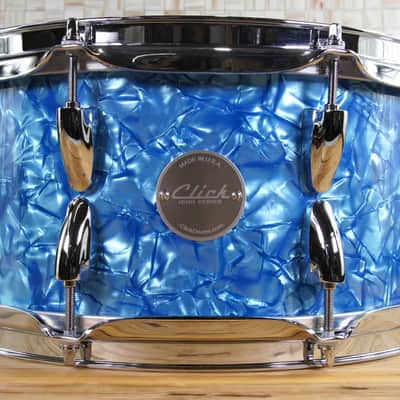 Click Custom 10ply Maple 6x12 Snare Drum Light Blue Pearl image 1