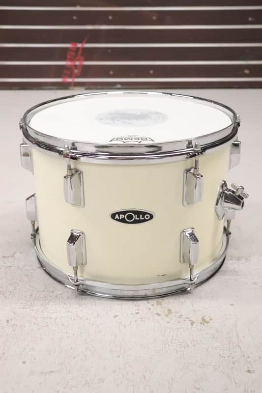 Apollo 9x13 Rack Tom Drum White Wrap Vintage 1980's MIJ image 1