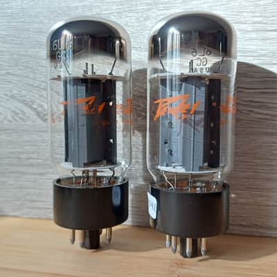 Very rare SYLVANIA 6L6GC 6L6-GC 6l6 gc matched pair DOUBLE RING GETTER big glass model ! Very strong image 3