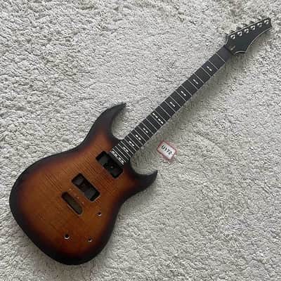 DIY Project HH Guitar Tiger Maple Top Body, Maple Neck, Rosewood Fingerboard image 2
