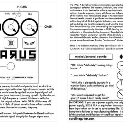 Caroline Guitar Company Icarus V2.1 Preamp/Drive image 2