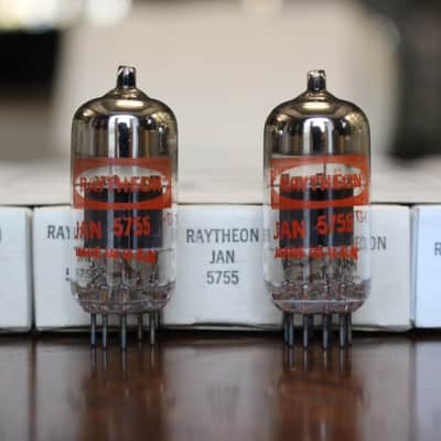 Raytheon 5755 - Matched Pair - 1979 - Black Plate - NOS NIB - Preamp Tubes - "Satisfaction Guaranteed" image 3