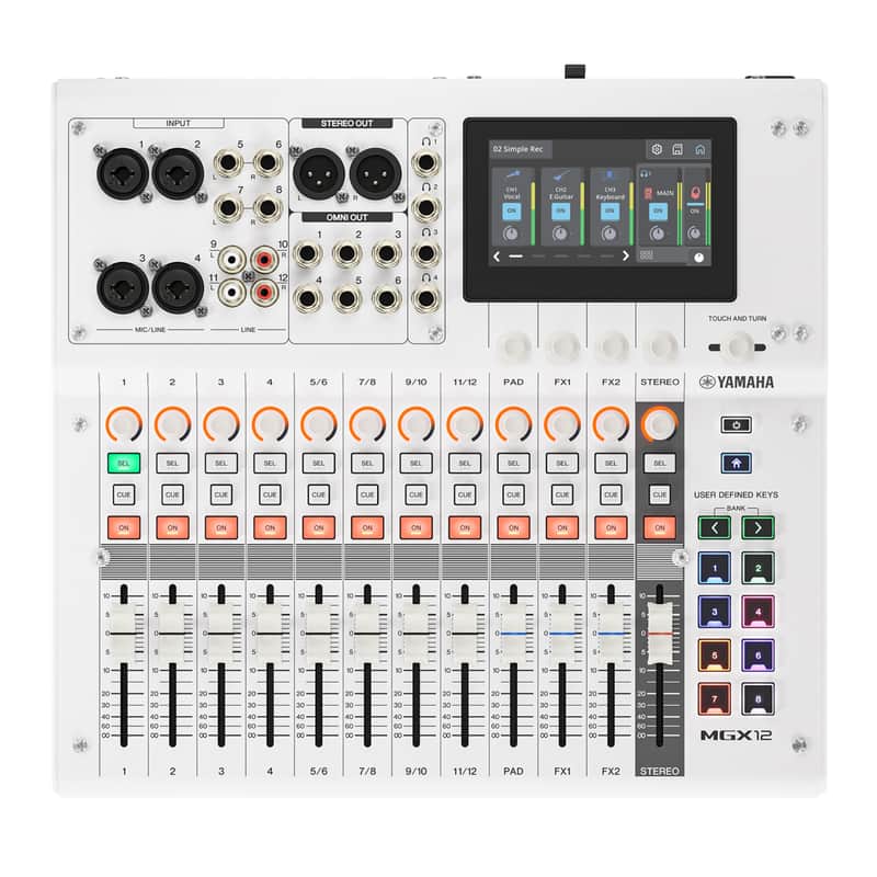 Yamaha MGX12 18-Channel Digital Mixing Console/Dual USB-C Audio Interface, White image 1