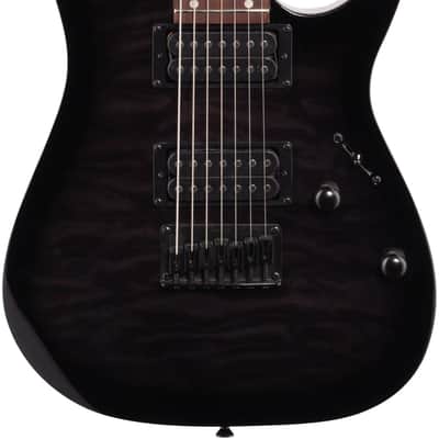 Ibanez GRG7221QA Gio 7-String Electric Guitar - Transparent Black Sunburst image 4