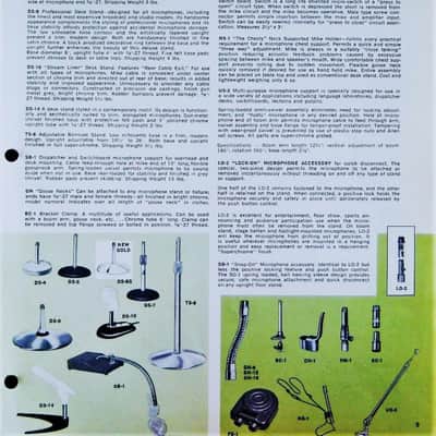 Vintage 1960's Shure 55S dynamic cardioid microphone w Atlas DS-10 desk stand 55 55SW 556S prop display image 3