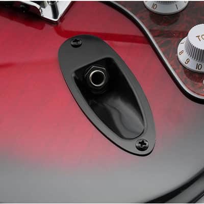 Boat Cup Jack Plate Ferrule For Strat Style Guitar, Black image 6