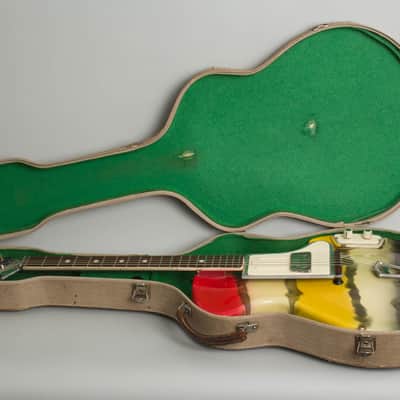 Wandre Rock Oval Solid Body Electric Guitar (1962), tweed hard shell case. image 10