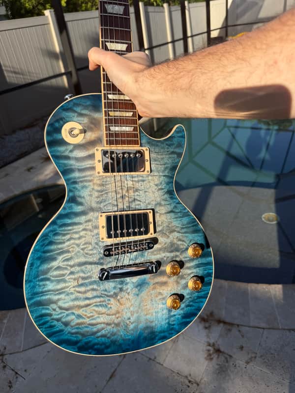 2018 Gibson Les Paul Standard Premium Quilt Ocean Water Perimeter AAA + OHSC