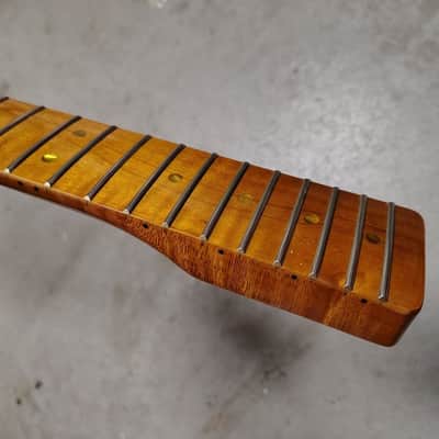 Flame Roasted Maple Tele Neck fits fender Telecaster body 21 frets 50s Gloss image 5